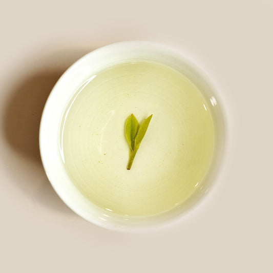 Dragon Well Green tea brewed tea liquor in cup